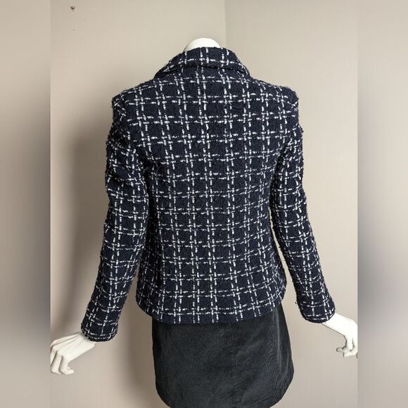 Dana Buchman Blazer Fitted Women's Jacket collar tweed wool zip up size 2 - Picture 10 of 10